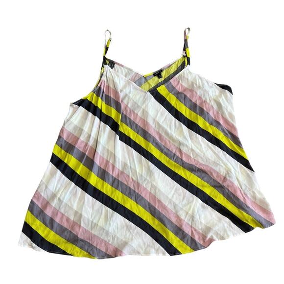 Torrid Sophie Swing Cami Top Woman Plus 5X Multi Striped Crinkle Gauze NWT - Picture 1 of 4